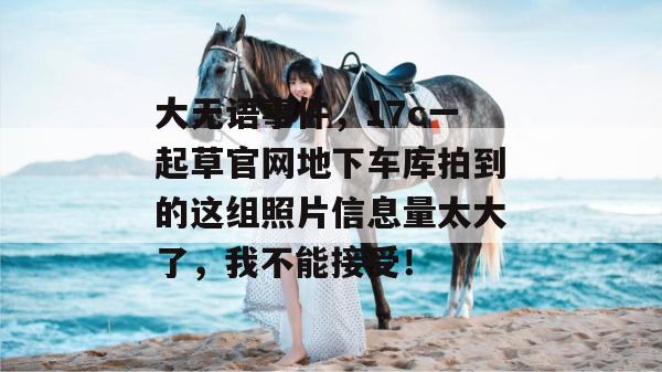 大无语事件，17c一起草官网地下车库拍到的这组照片信息量太大了，我不能接受！
